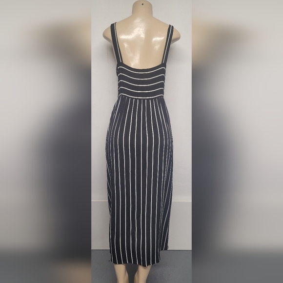 Forever 21 Overall Rayon Dress L Full Button Down Striped - Picture 2 of 4